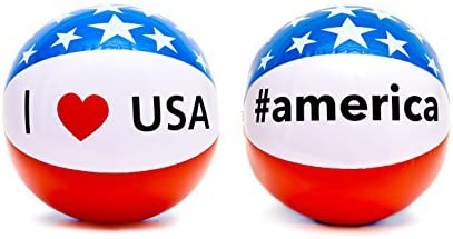 Beach balls that say I heart USA and #america