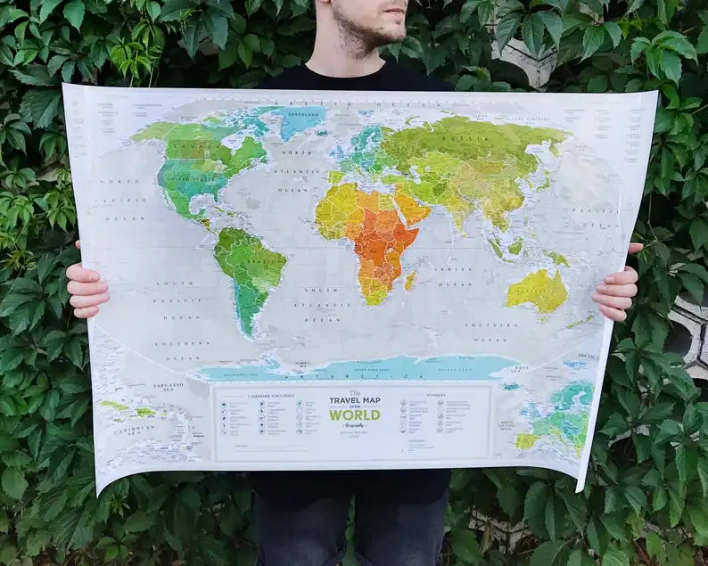 Unique Wedding Gift for Couple Scratchable Travel Map