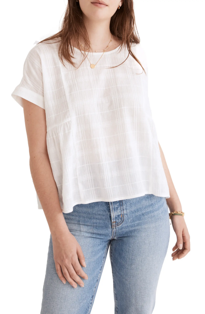 Madewell Minnie Semisheer Cotton Gauze Blouse _ Nordstrom