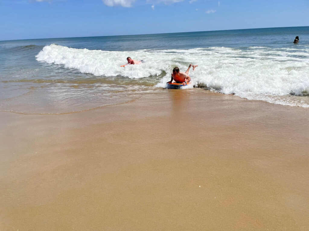 boogie boarding in nags head