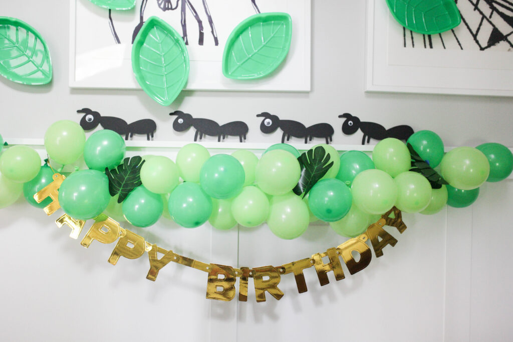 diy ants and a balloon garland