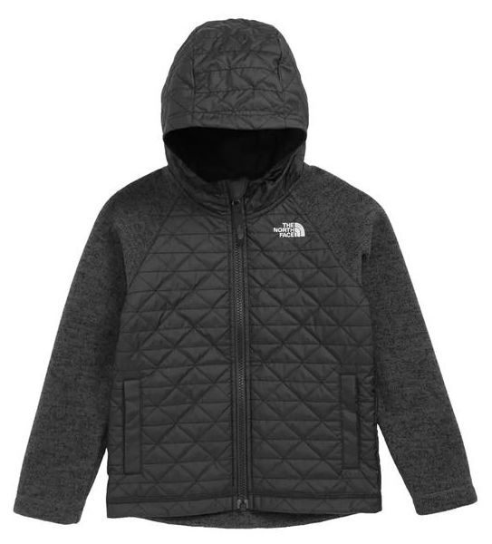 North Face water repellent quilted sweater fleece jacket in black