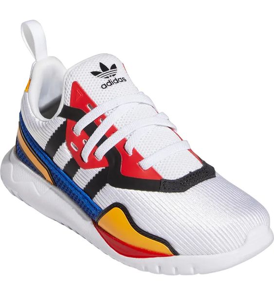 Adidas Flex Sneaker, white, red, blue and yellow