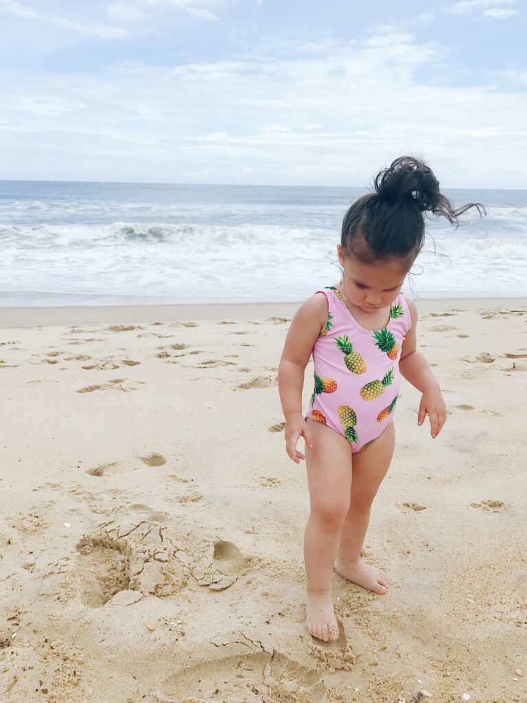 baby girl on the beach