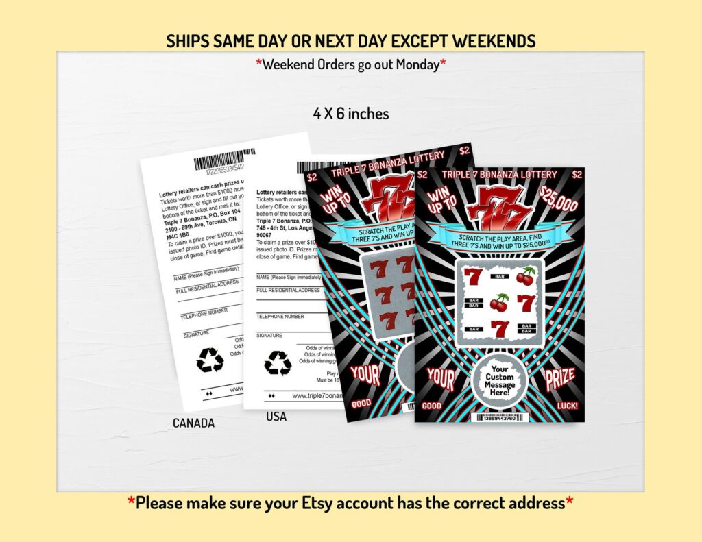 custom lottery tickets