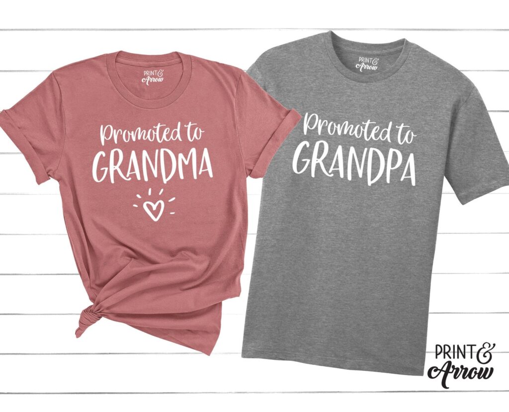 promoted to grandma and grandpa shirt