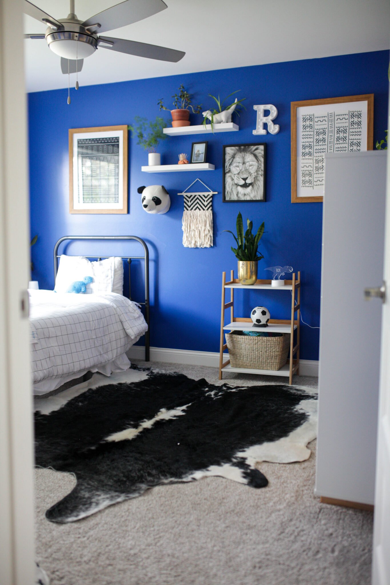 Bright blue boys room 