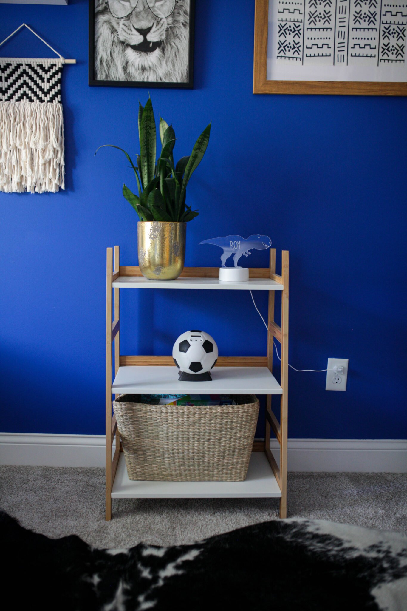 Bright blue boys bedroom