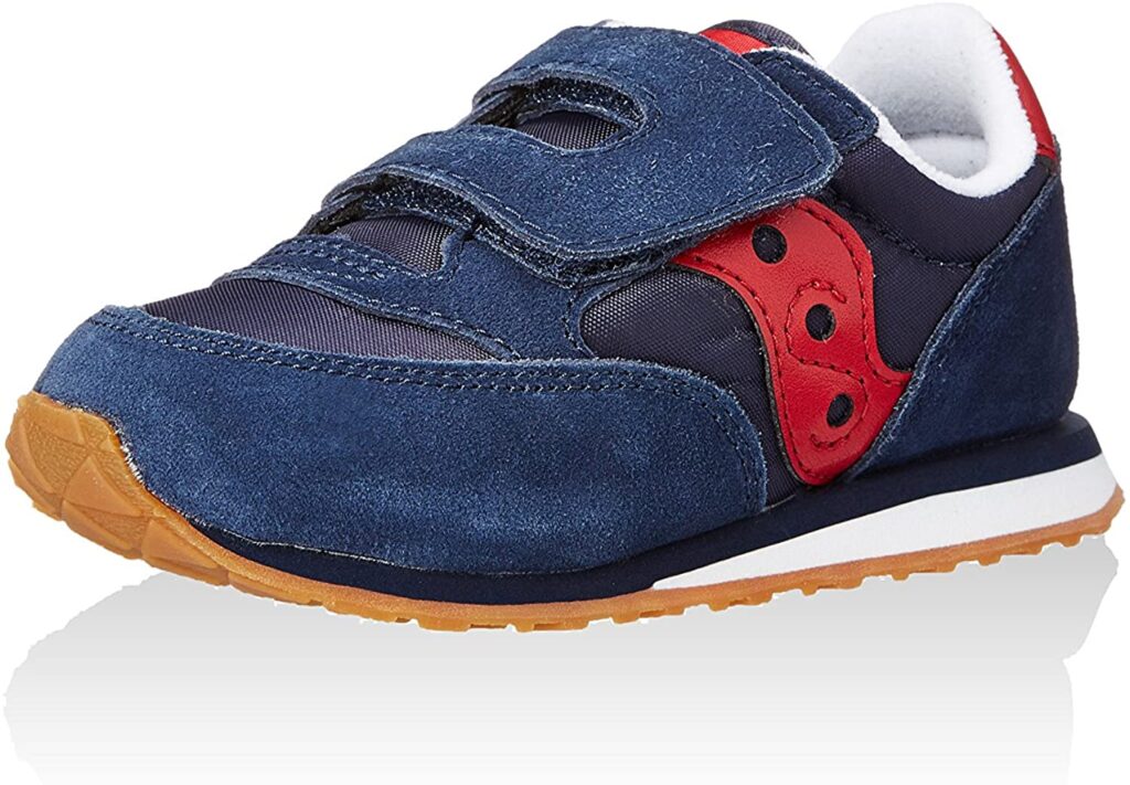 Navy and red Saucony sneakers