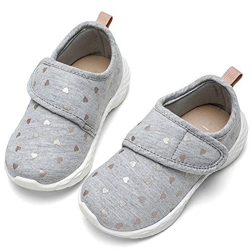 Walking Sneakers - grey with hearts
