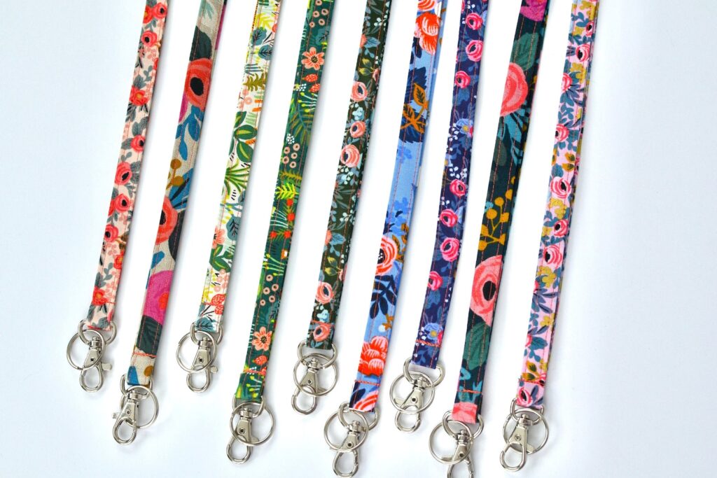 Lanyards with various floral patterns