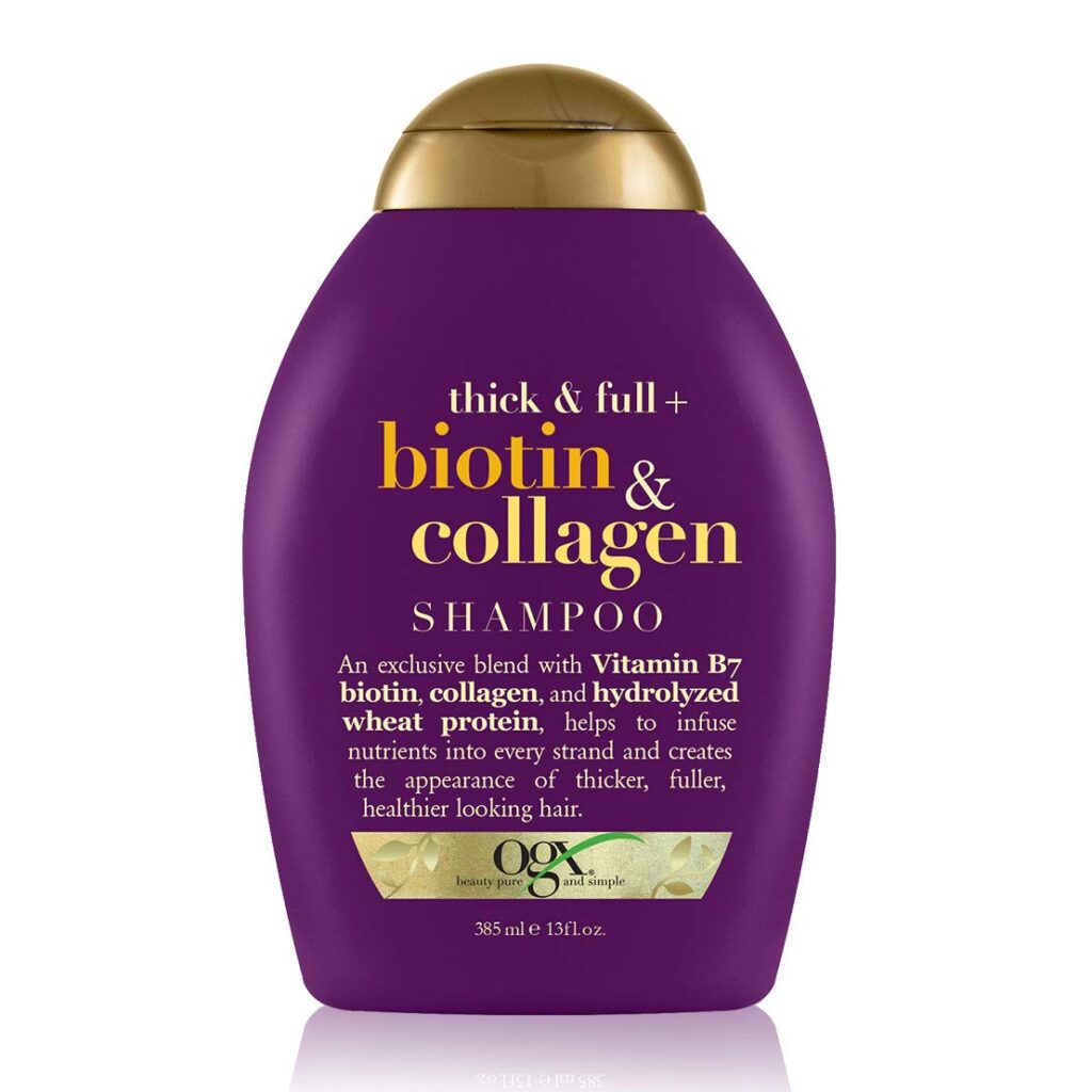 OGX Biotin and Collagen shampoo for extra volume in thin hair