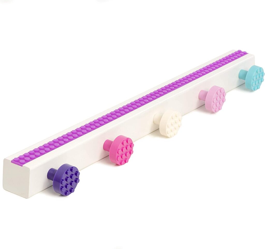 Build-On Brick Mini-Figure Shelf and Wall Hooks