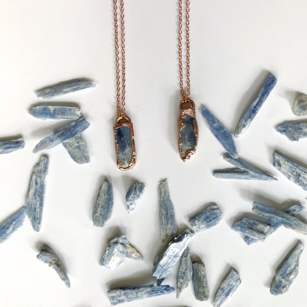 Kyanite blade necklace