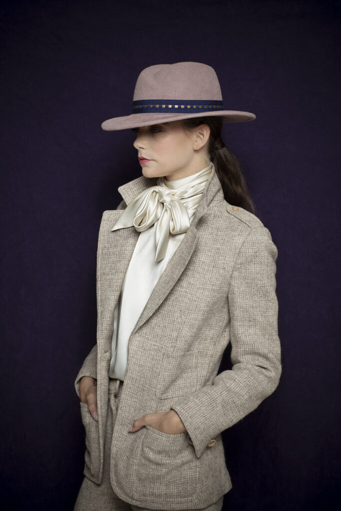 Woman in Brittany fedora hat