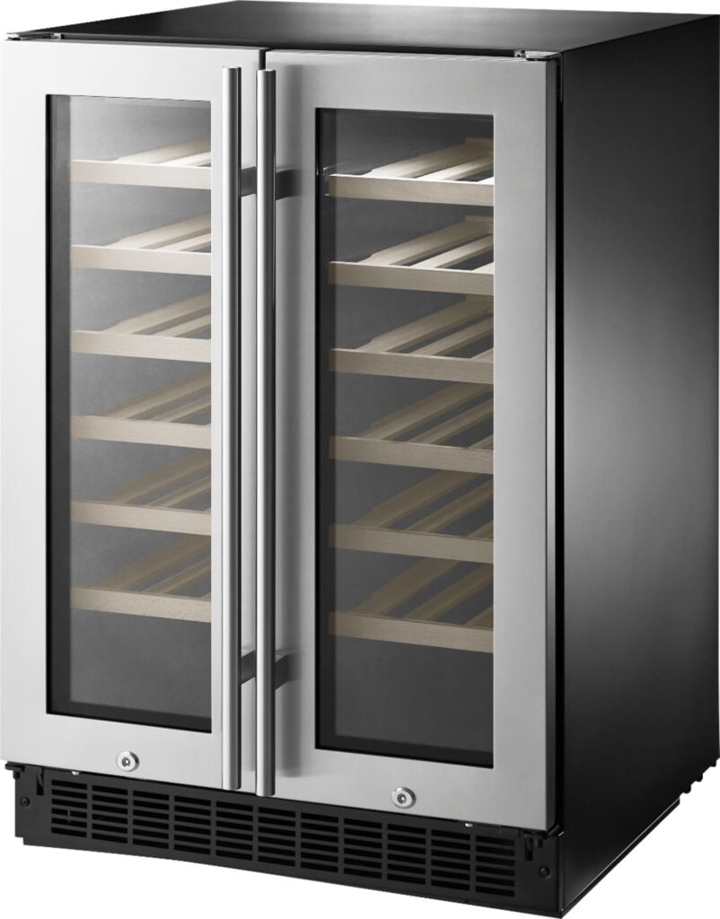 Beverage fridge with glass doors