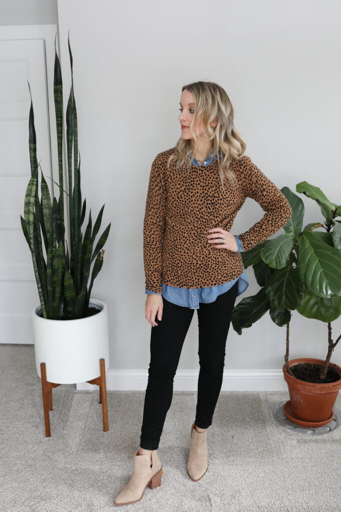 Leopard print ankle boots on sale outfit