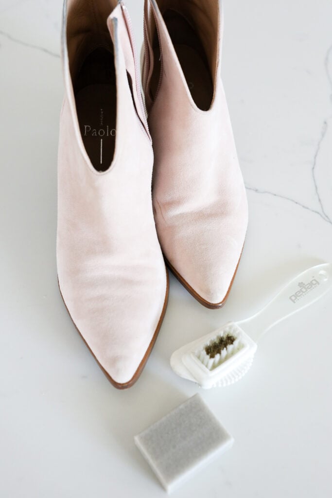 suede shoes, brush and suede eraser