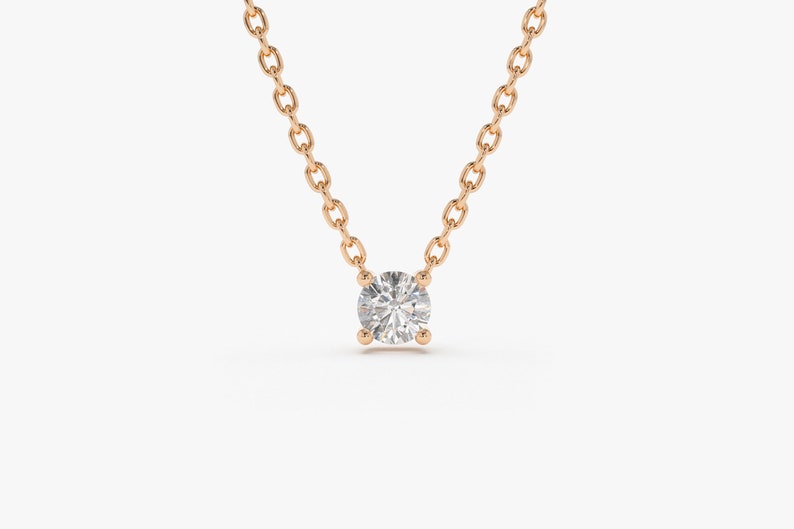 Diamond solitaire necklace