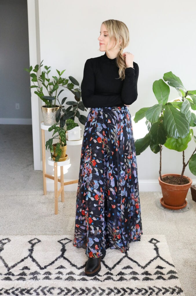 chelsea boots and maxi skirt