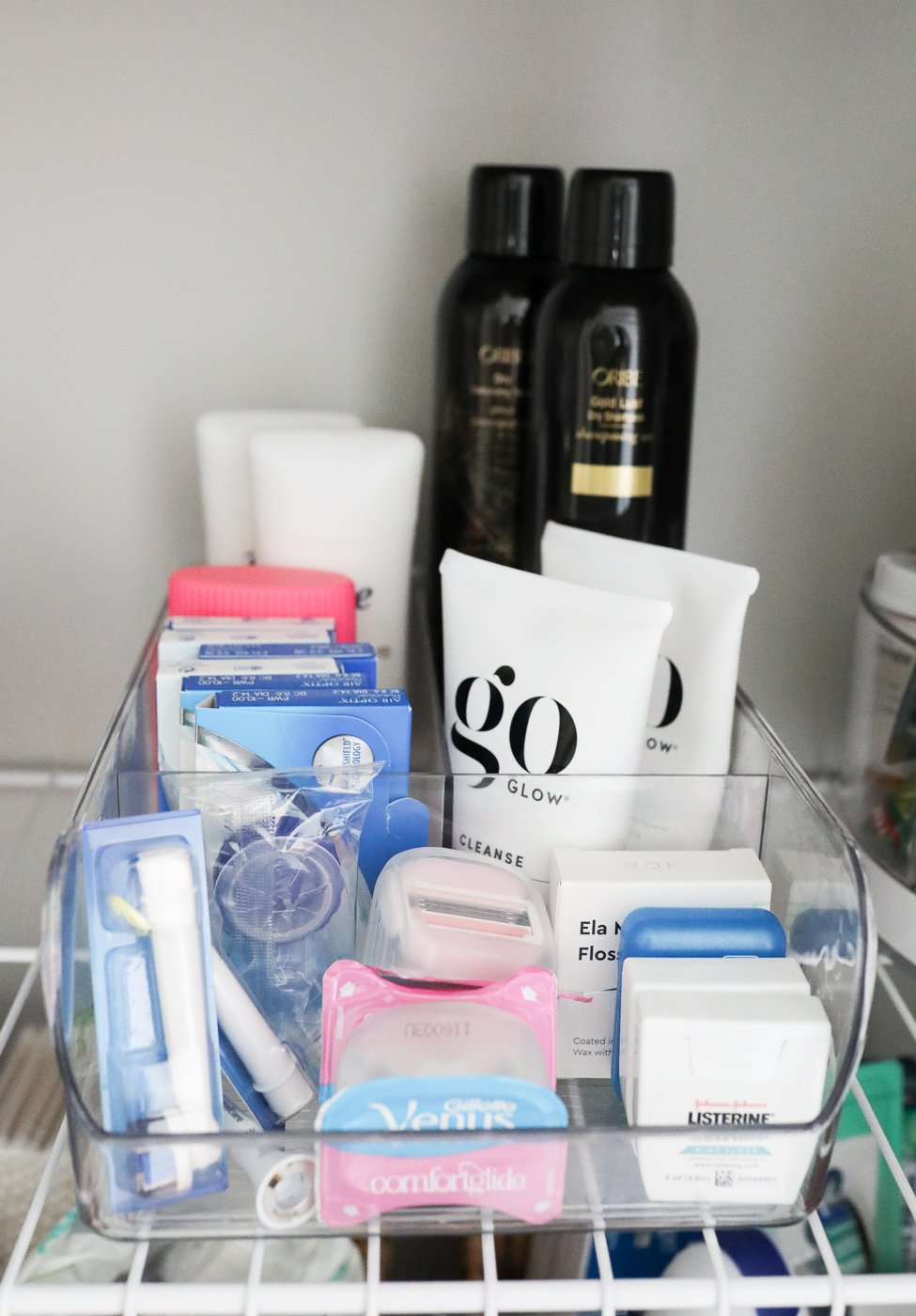 organized toiletries