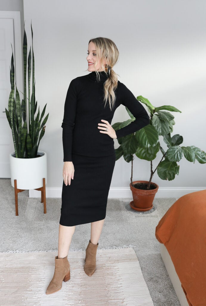 Long black sweater on sale dress