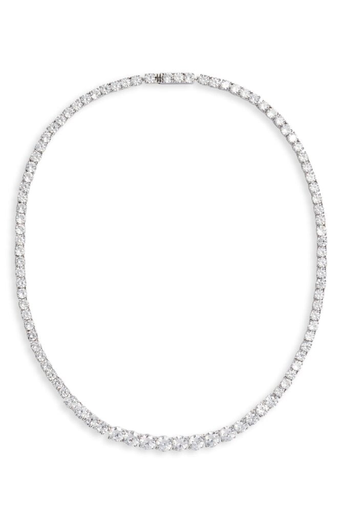 Nordstrom Graduated Cubic Zirconia Collar Necklace