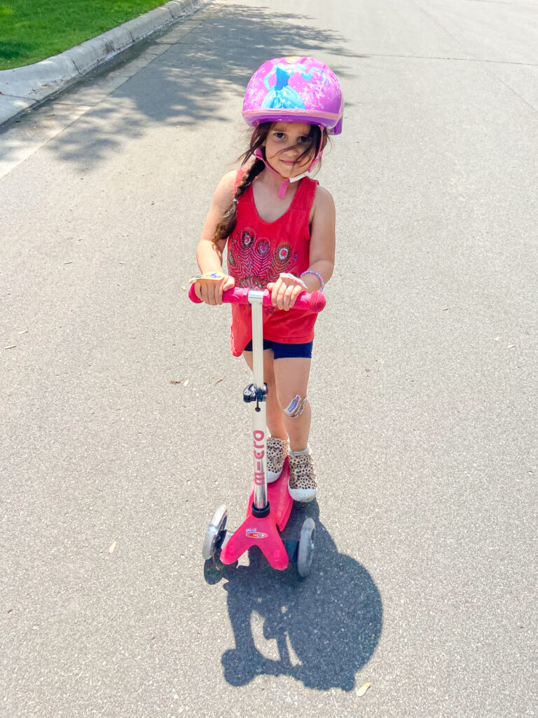 girl on a scooter