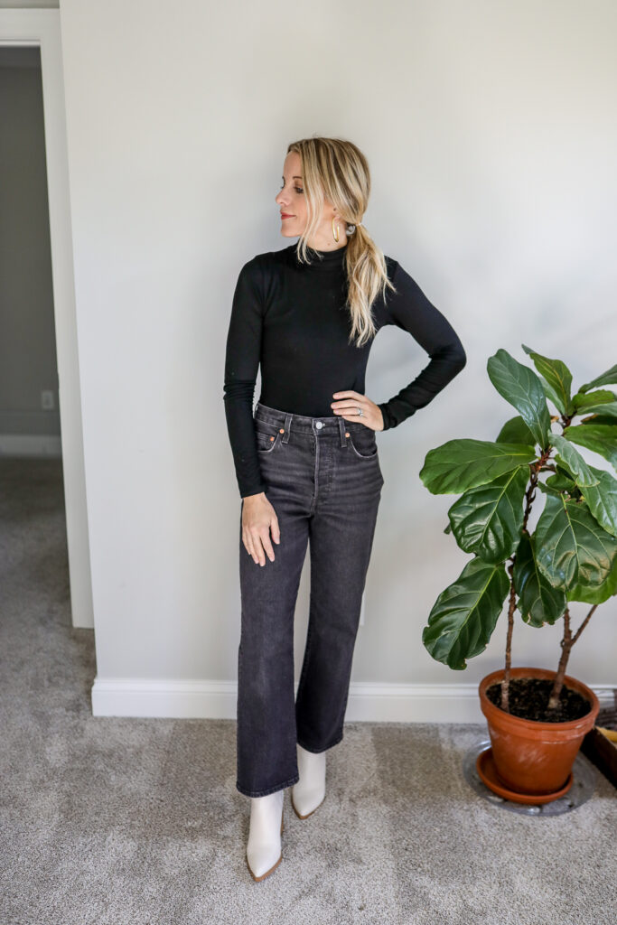 cropped jeans and bodysuit