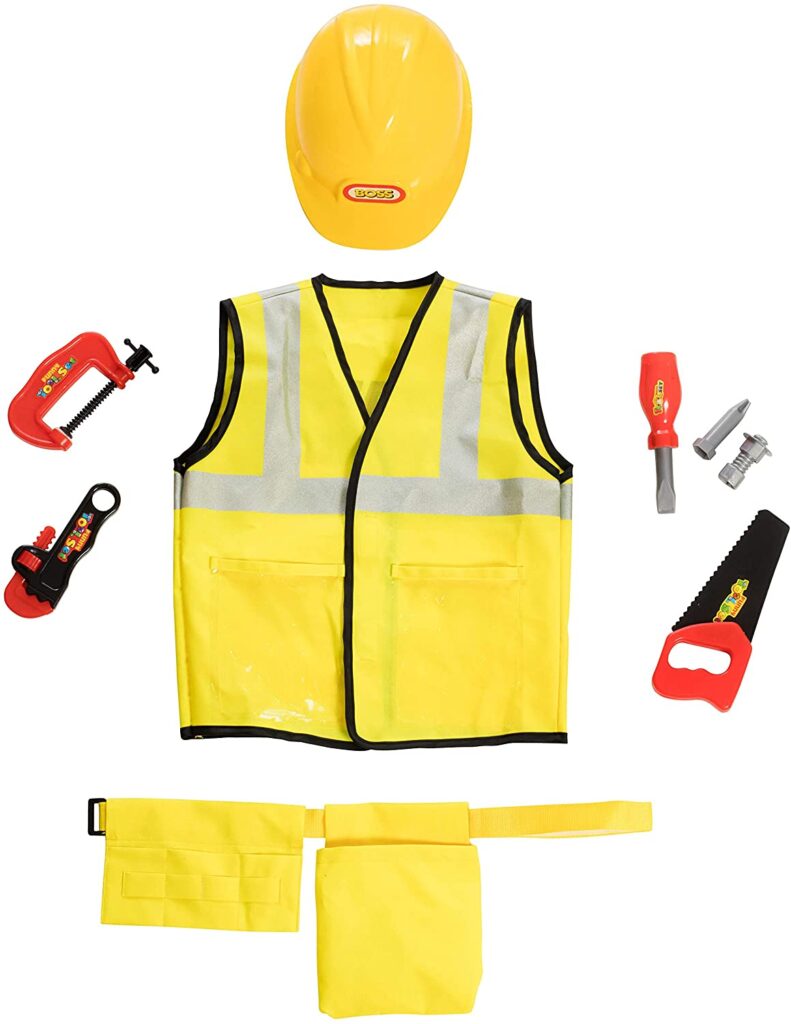 Construction worker clothes and tools