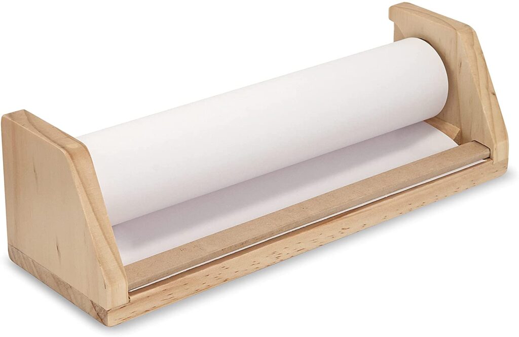 Wooden paper roll dispenser