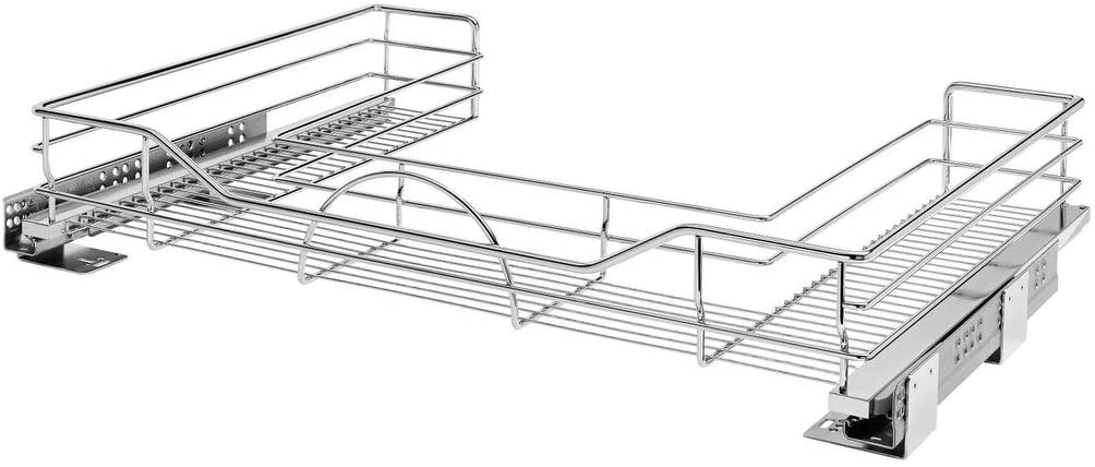 Metal U-shaped sliding shelf