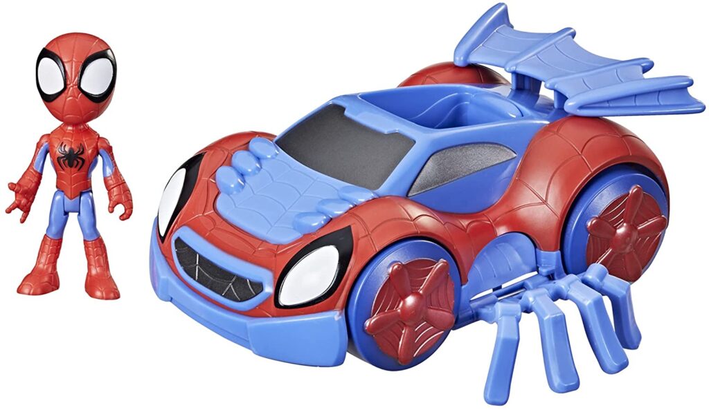 Spiderman figure and spider car
