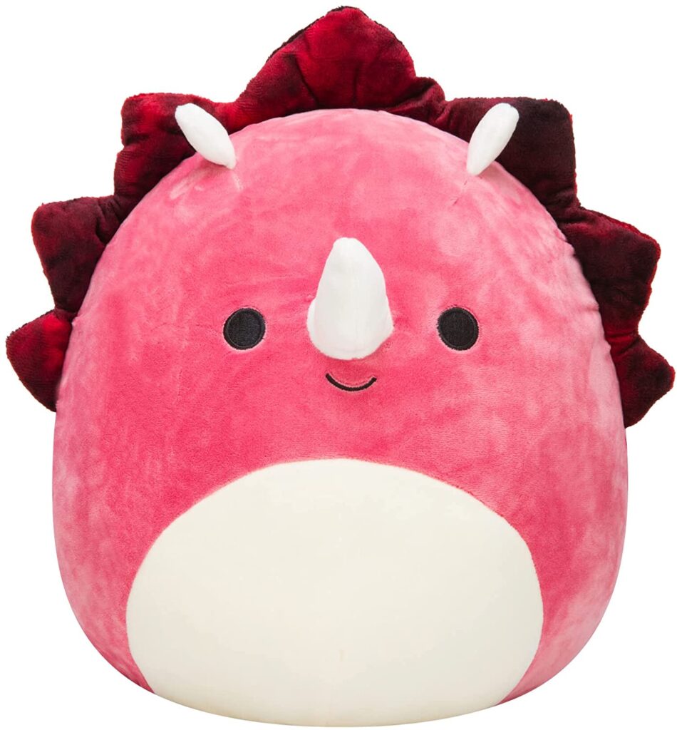 Red triceratops Squishmallow stuffed animal