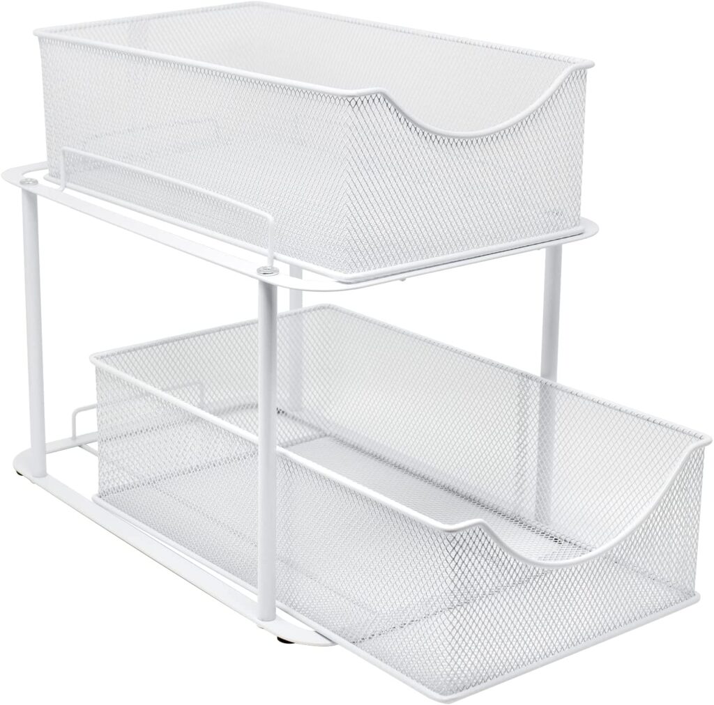 Two-Drawer Metal Mesh Organizer
