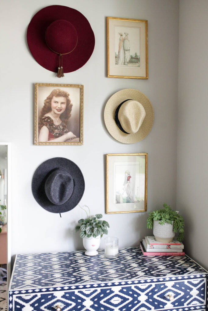 gallery wall hat wall 