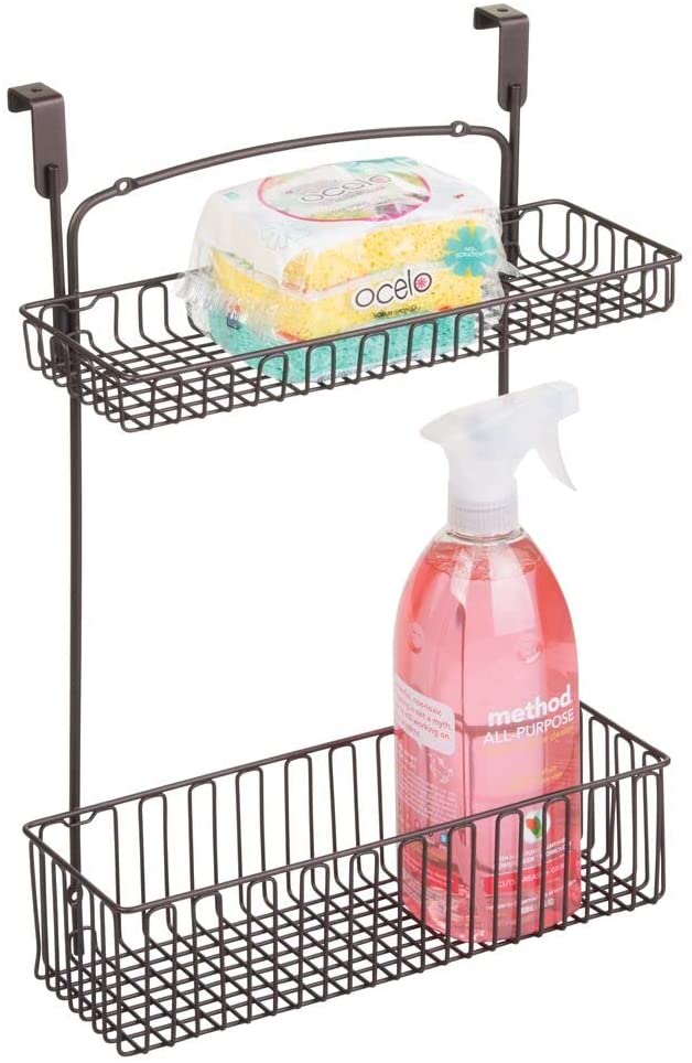 Metal over-the-cabinet wire baskets
