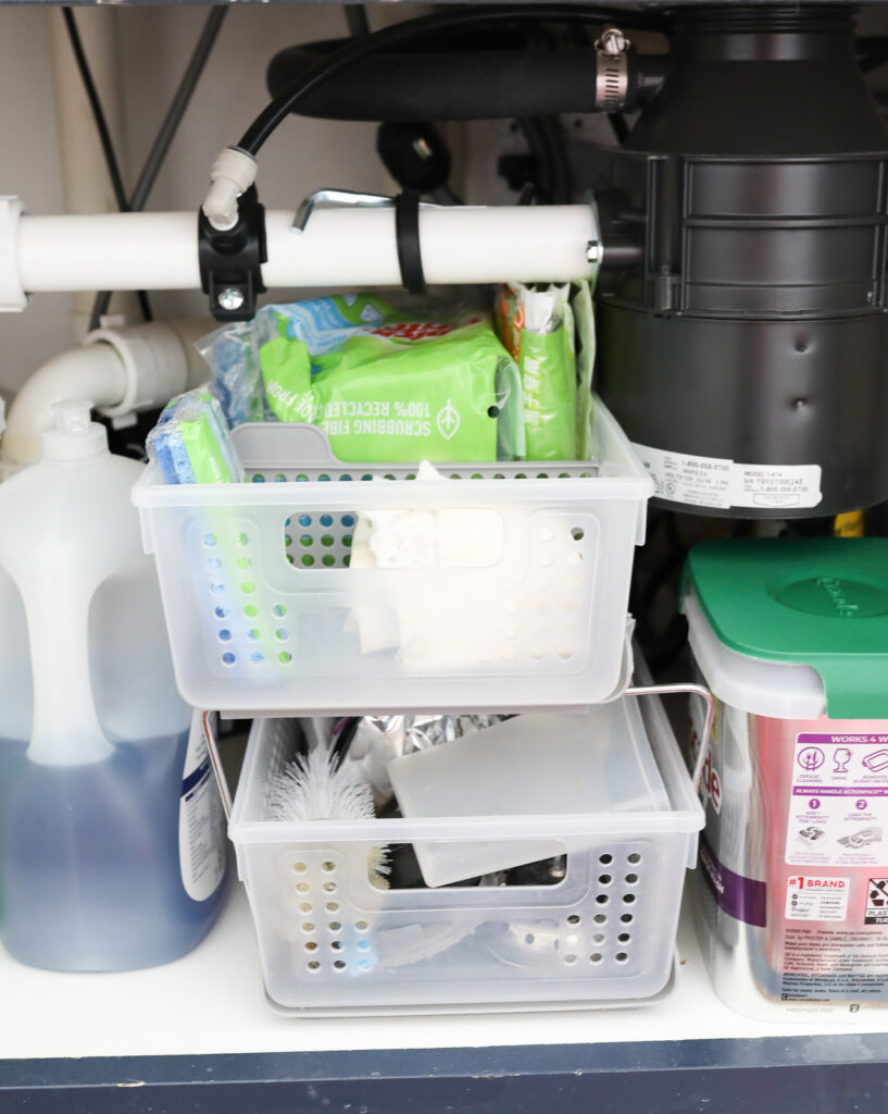 organization for under your kitchen sink