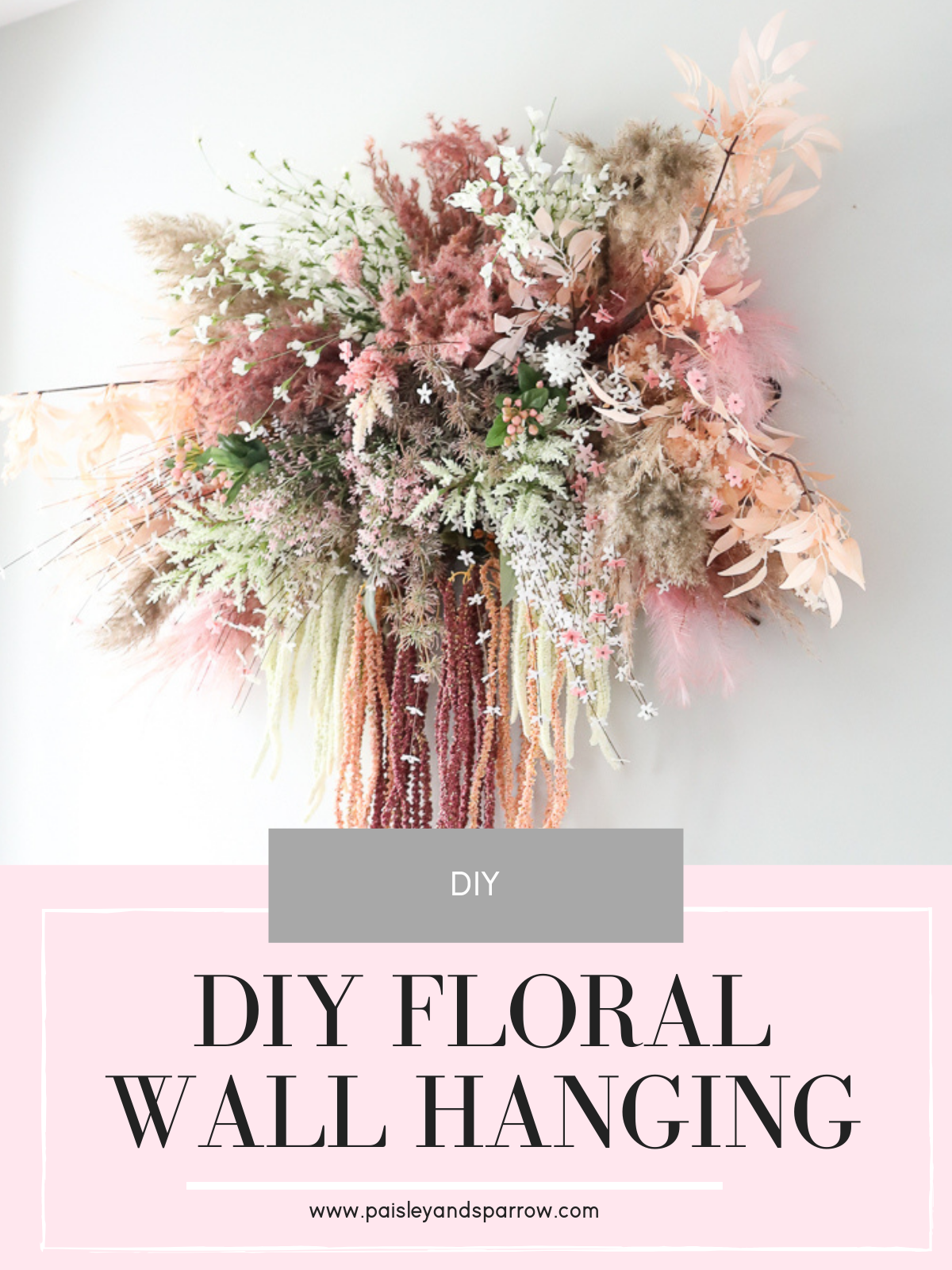 DIY Peach Floral Wall Installation 