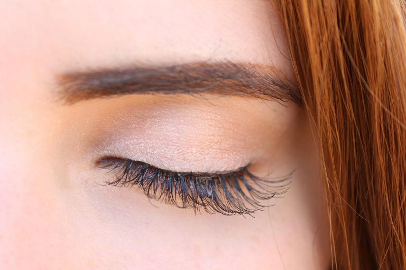 Woman's eye with long eyelashes