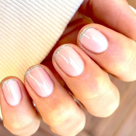 glitter french tips with olive and june beb