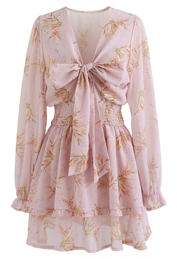 Floral tie knot dress