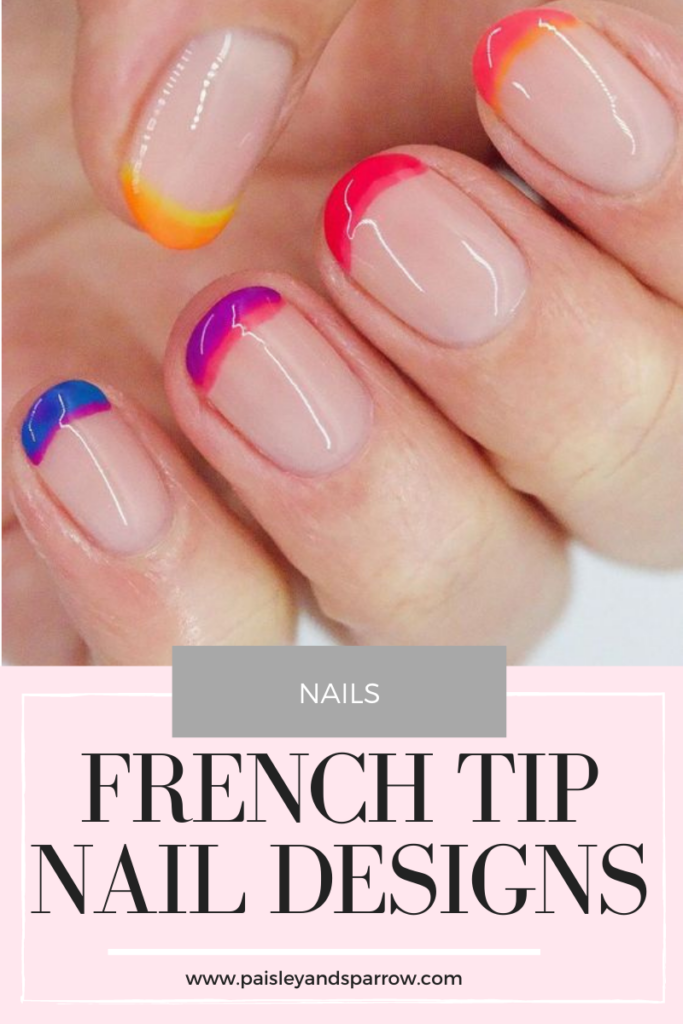 pink french tip nail designs