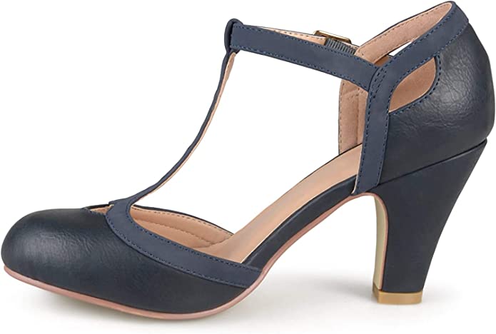 Journee Collection T-Strap Round Toe Mary Jane Pumps