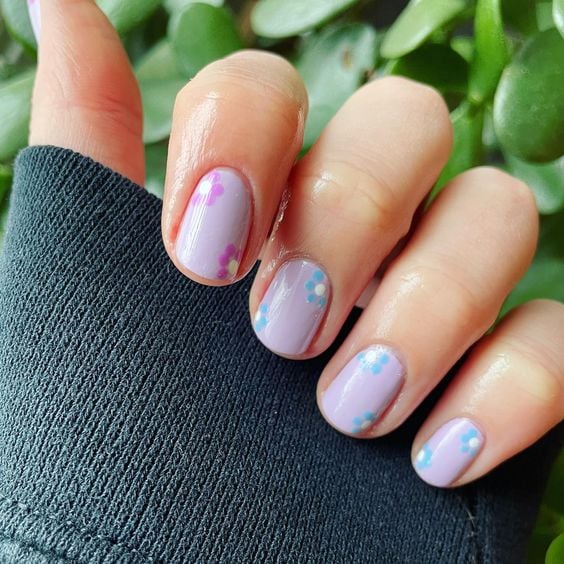 Lavender Flower Nails