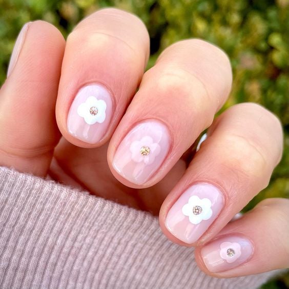 Neutral Glitter Flowers