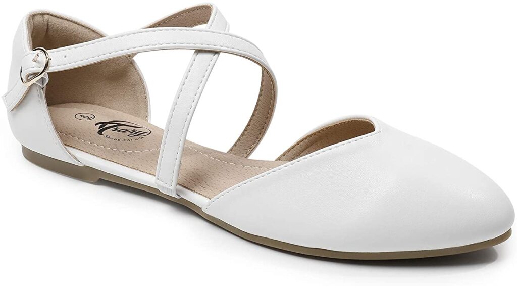 Trary Store D’Orsay Criss Cross Strap Ballet Flat