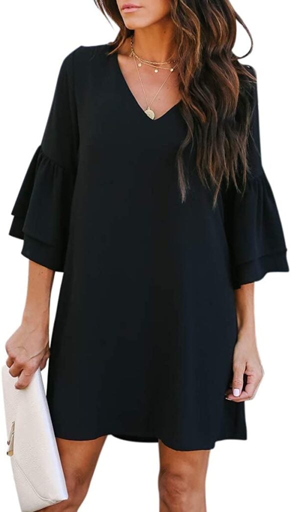 v-neck black dress