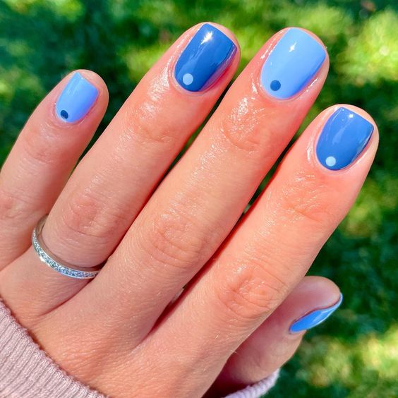 blue dot manicure