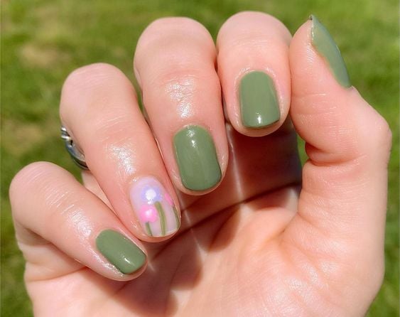 easter flower nails